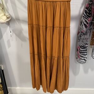 ALC Brown Tiered Maxi Skirt Casual Resort Wear
